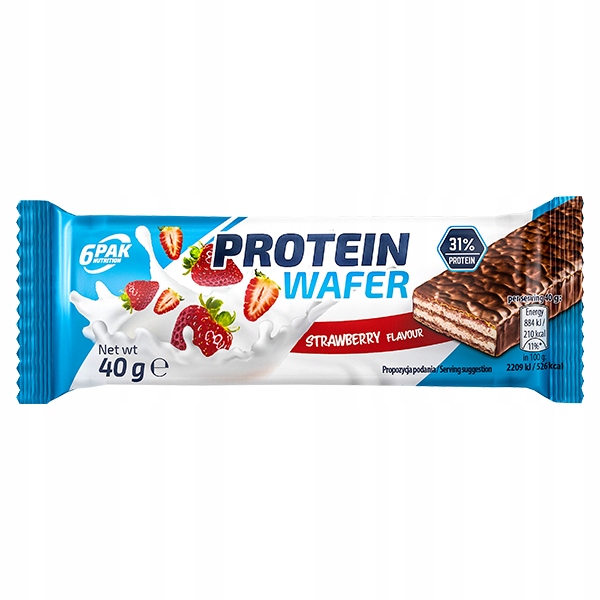 Baton proteinowy 6PAK Nutrition Strawberry 40g - obrazek 2