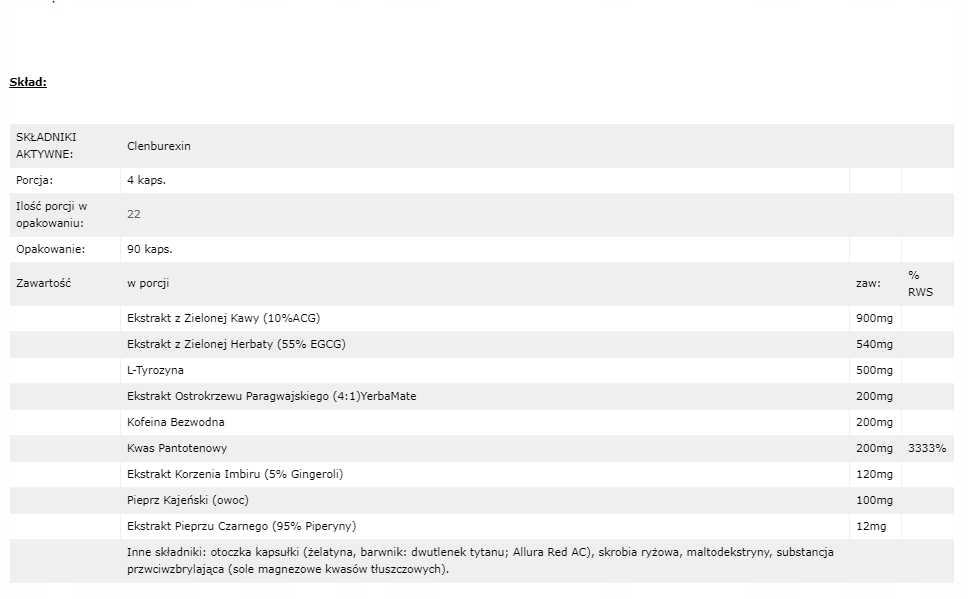Wielozadaniowe kapsułki Trec Nutrition Clen Burexin smak naturalny - obrazek 10