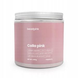 Kolagen dla kobiet Colla Pink proszek bez cukru - BeastPink 240 g malina