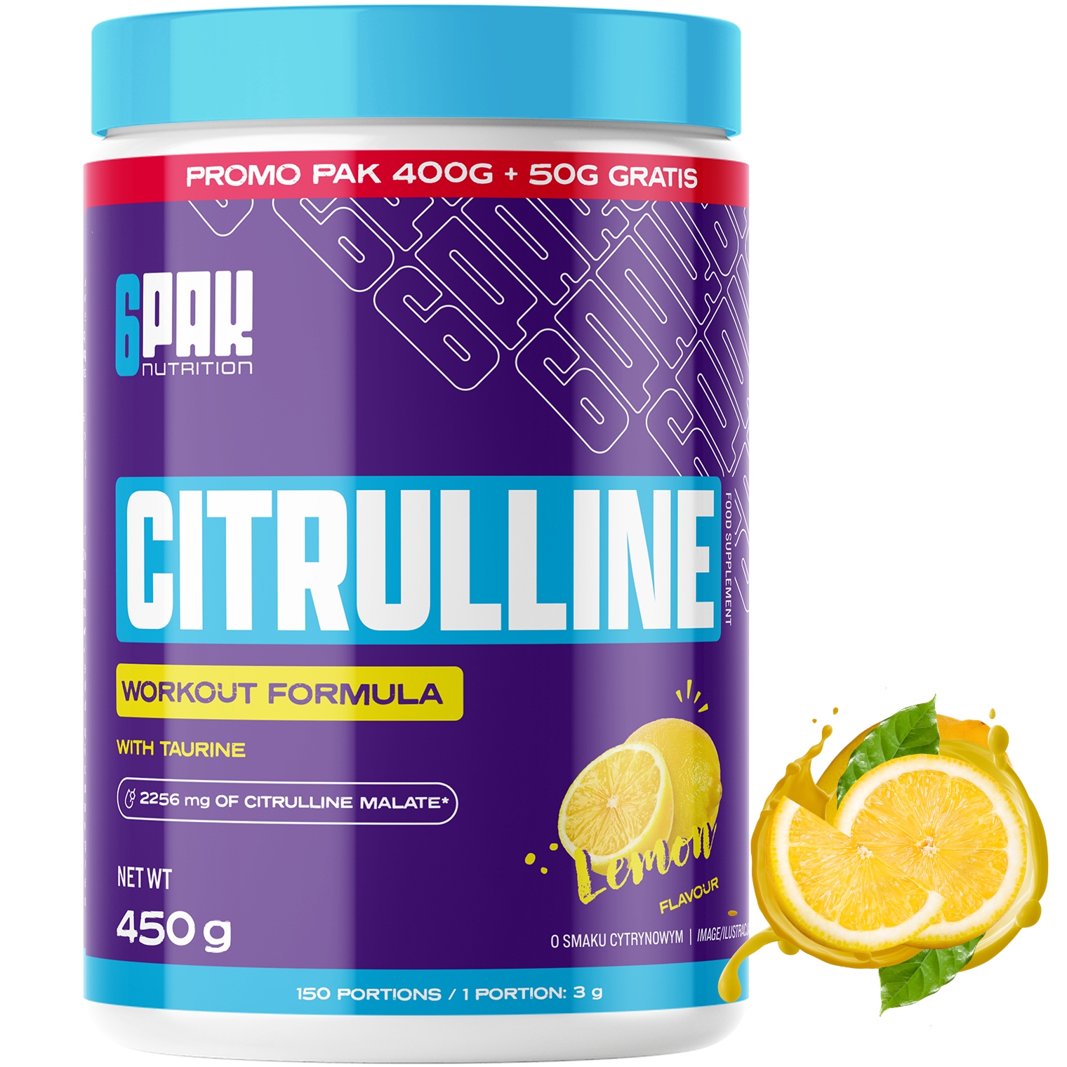 Odżywka przedtreningowa 6PAK Nutrition cytrulina proszek 450 g 450 ml