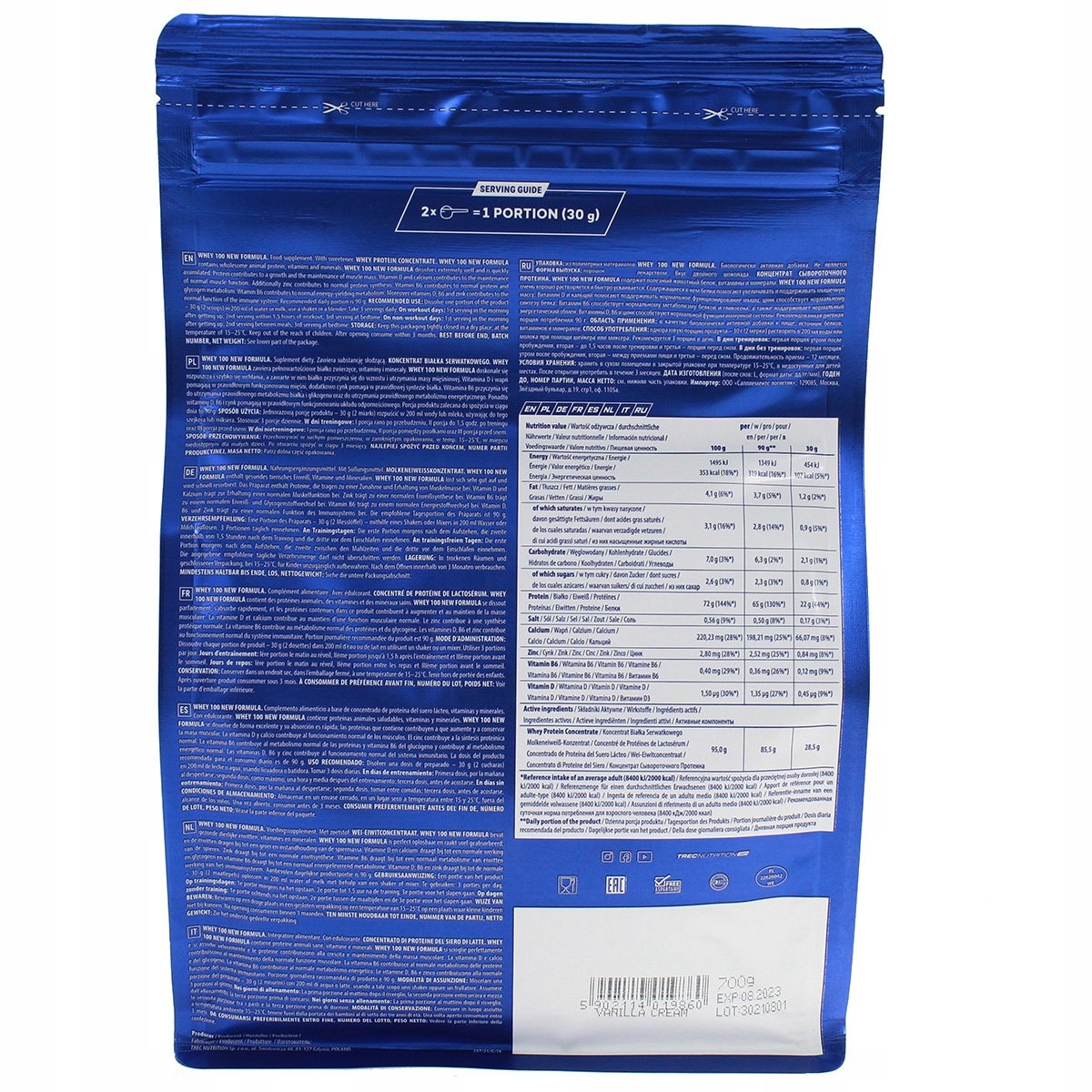 Odżywka białkowa koncentrat białka - WPC Trec Nutrition proszek 700 g smak - obrazek 3