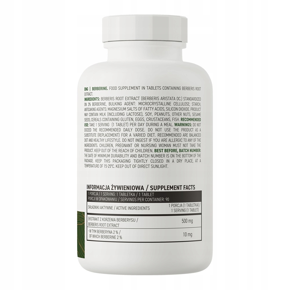 Suplement diety OstroVit Berberyna 90 tabletek - obrazek 2